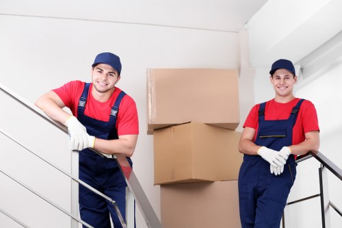 Office furniture being moved for a commercial relocation