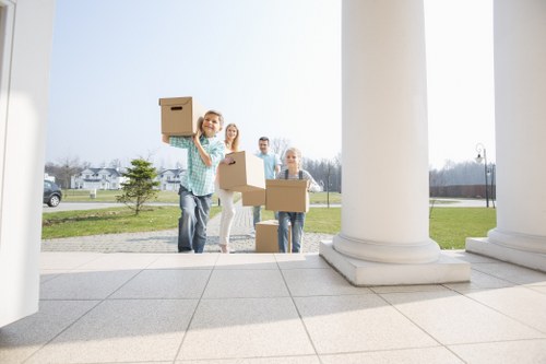 Organised moving boxes for a flat or office relocation in Ealing