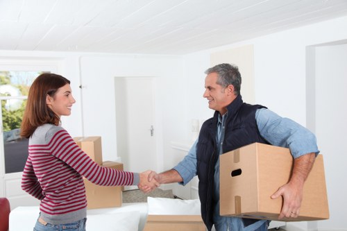 Household items prepared for transport during an Ealing flat move